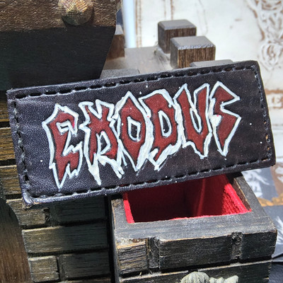 Exodus band leather patch handmade music rock heavy metal pit battle vest art 3d
