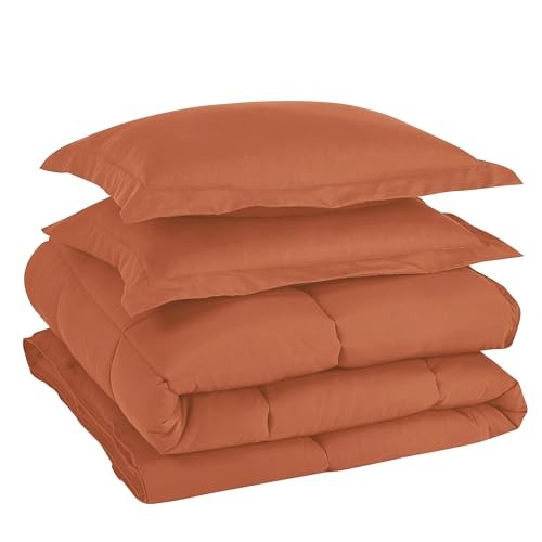 Rust Orange Down Alternative Comforter King - 3-Piece Lightweight Comforter - Picture 5 of 5