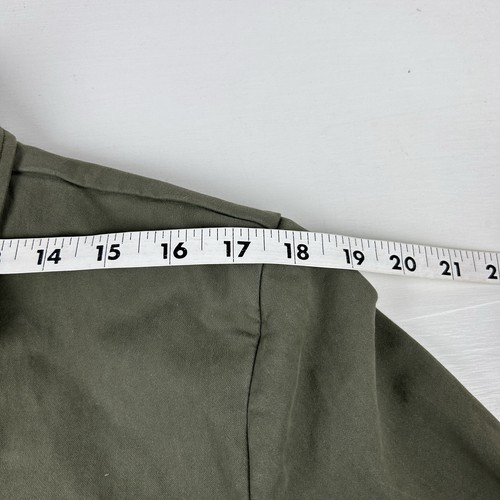 Paige Blazer Unstructured Jacket Mens Medium Green Cotton Blend Pockets - Picture 8 of 9