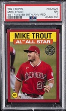 2021 TOPPS 1986 TOPPS ALL-STARS BASEBALL 35TH ANNIVERSARY MIKE TROUT 4/10 PSA 7
