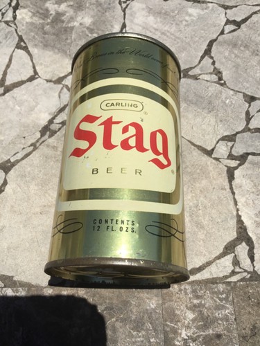 Stag Flat Top Beer Can Bottom Opened - Carling Belleville, IL - NICE L@@K