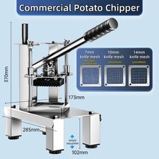 Commercial Potato Chipper,Vegetable/Fruit Slicer ,W/3 Blades,Height adjustable