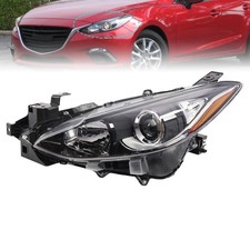 For 2014 2015 2016 Mazda 3 Projector Black Halogen Left Driver Side Headlight Lh