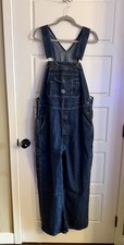 BERNE Men s Vintage Unlined Washed Bib Overall Size 42x30 Blue