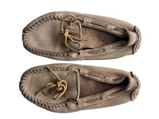 MINNETONKA MOCCASIN TAN DEERSKIN LEATHER SHOES MEN'S SIZE 9