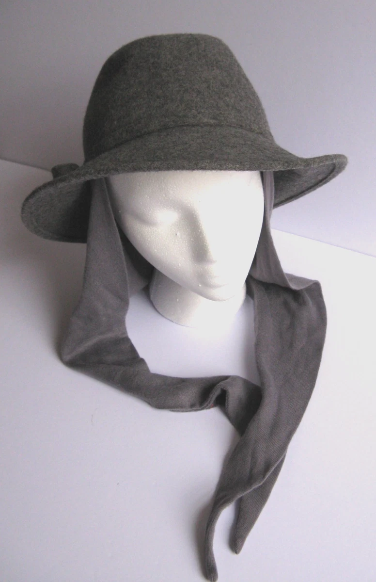 Vintage Betmar NY 100% wool hat with tie winter warm gray one size Womens Vintage Betmar Grey Wool Hat One Size | Mercari main image 4