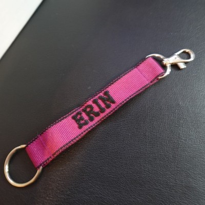 Erin Lanyard Key Strap Keychain Personalized Novelty Name Gift Berry Black