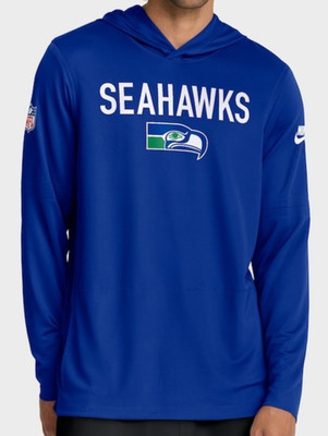 Seattle Seahawks Nike Royal Retro Sideline Pass Accuracy Team Hoodie XL - NWT