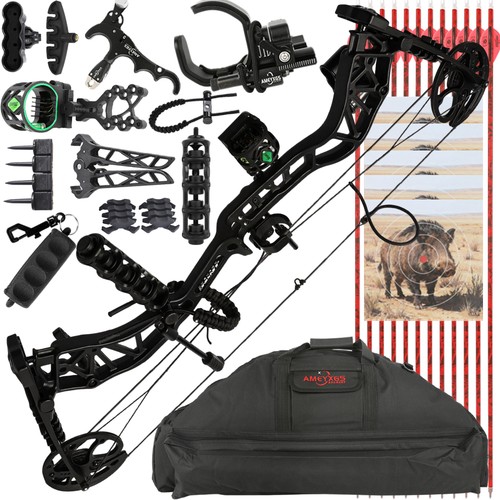 37 Zoll Compoundbögen Pfeile Kit 0-70lbs 330fps Einstellbar Bogenschießen Jagd - Bild 17 von 17