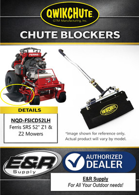 Qwikchute Chute Blocker for Ferris SRS Z1 Z2   52'' ICD Deck    NQD-FSICD52LH