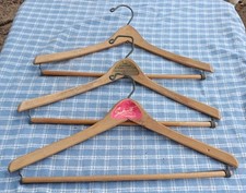 3 VTG Wood Suit Coat/Pant Hangers. Sakowitz, Leopold Price Rolle, Houston TX
