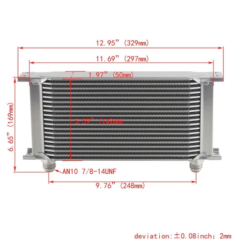 Universal 19 Row Oil Cooler Core 25x17x5cm w/10AN Oil Lines & Oil Filter Adapter - Picture 6 of 9