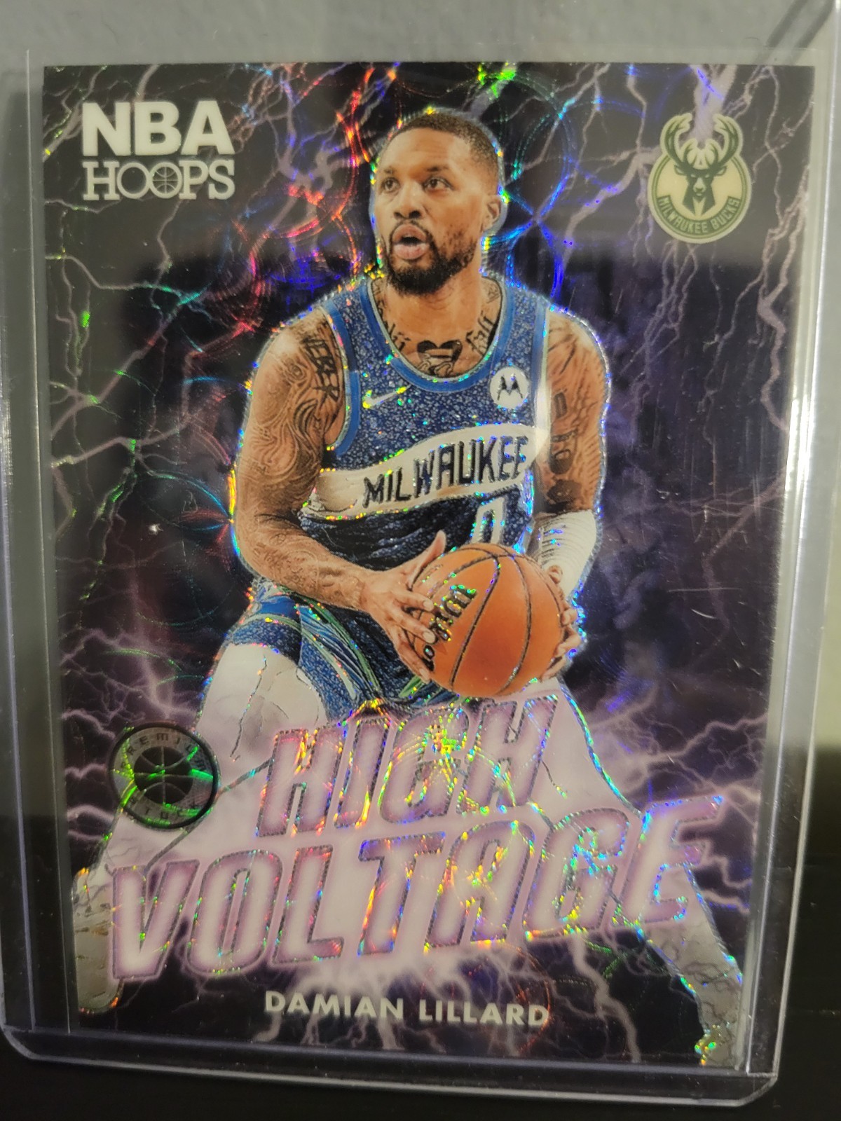 Damian Lillard 2023-24 Hoops Premium Stock Basketball High Voltage SSP Case Hit