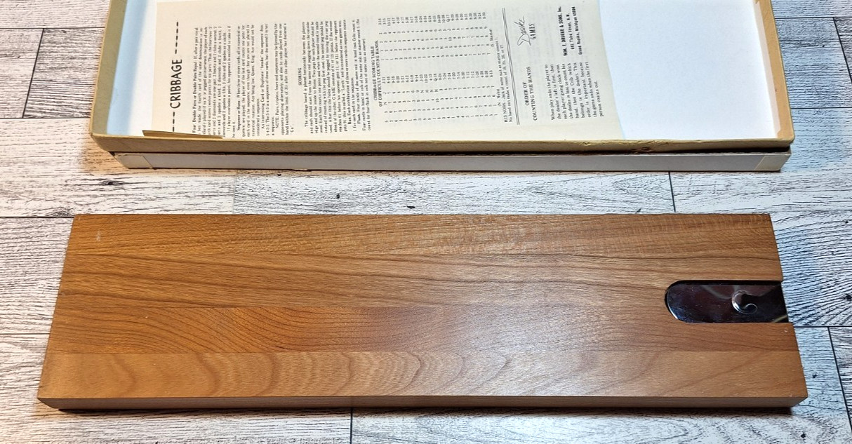 Drueke Vintage Souvenir Cribbage Board Mackinac Straits Bridge With orig. Box