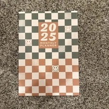 2025 Checker Cover Planner And Agenda 32 Pages 6.75” X 9.5” Inches Paperboard