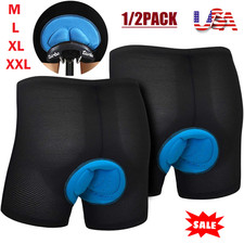 Men's Women's Cycling Underwear Shorts 3D Gel Padded Bike Bicycle Undershorts US