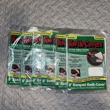 Lot of 6 Kwik-Covers Banquet Table Covers White