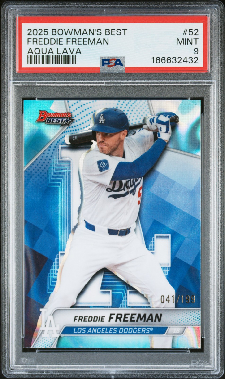 2025 BOWMAN'S BEST AQUA LAVA #52 FREDDIE FREEMAN 41/199 PSA 9