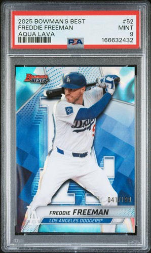 2025 BOWMAN'S BEST AQUA LAVA #52 FREDDIE FREEMAN 41/199 PSA 9