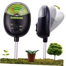 Soil Moisture Meter for Plants, 4-in-1 Moisture/pH/Fertility/Sunlight Dial 