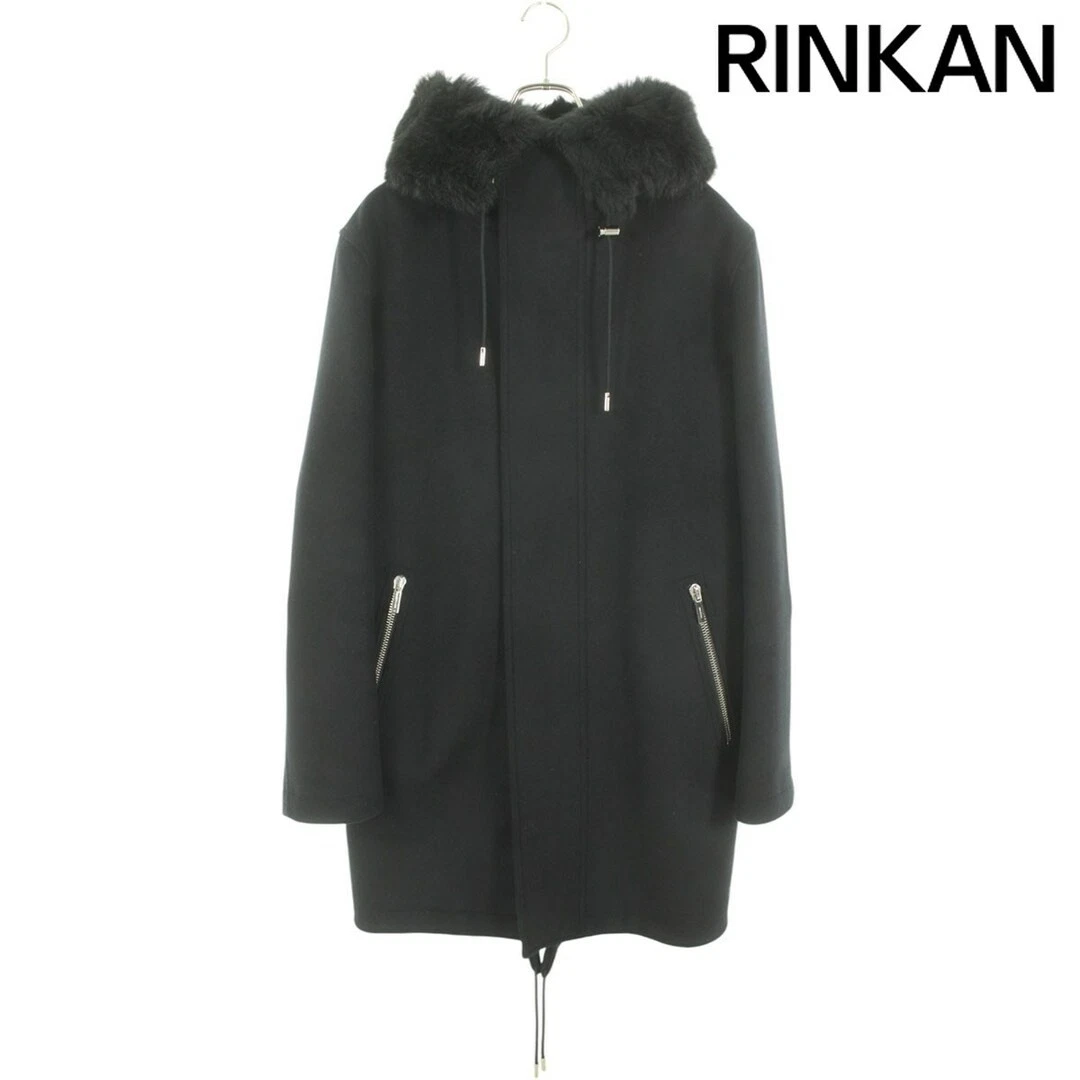 Dior Homme 18AW 833C328V3183 Cappotto Cappuccio Pelliccia Lana Cashmere Uomo 48 Usato30e7