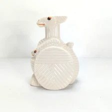 Vintage Toscany Japan Ceramic Kangaroo with Joey Coin Bank w/ Cap Folk Art Used