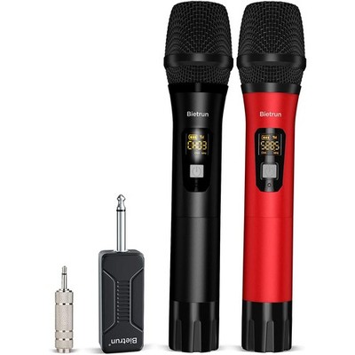 Wireless Microphone Dynamic Mic System with Rechargeable Receiver, 1/4'' Outpu...