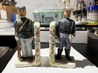 Civil War Porcelain Book Ends Set of 2 Hand Painted North Soldier/South Officer