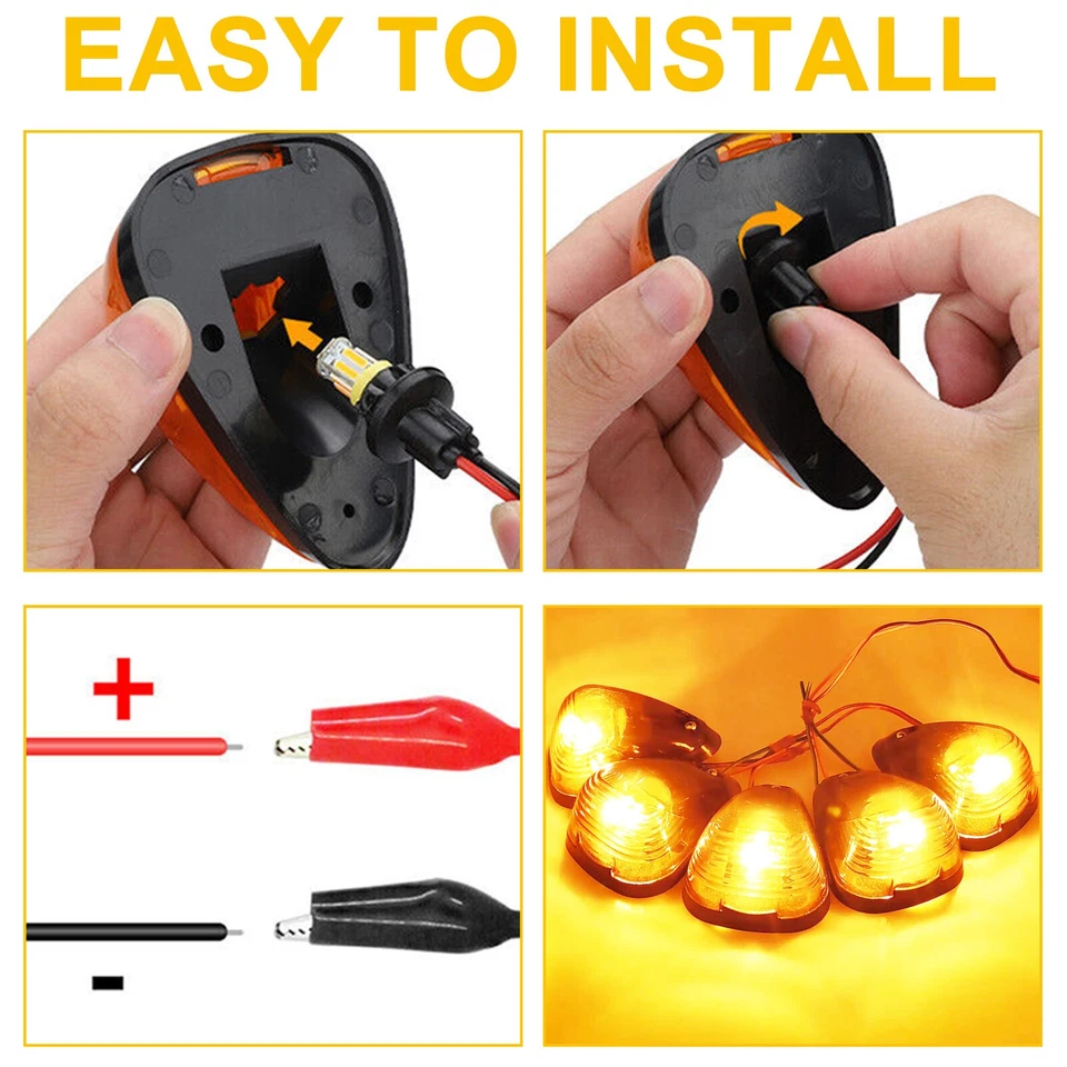 5 PCS Roof Top Cab Running Lights For Ford F250 F350 F450 F550 F650 F750 - Image 2 of 4