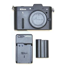 Excellent Nikon 1 V1 10.1MP Mirrorless Digital Camera w/Battery & Charger -Black