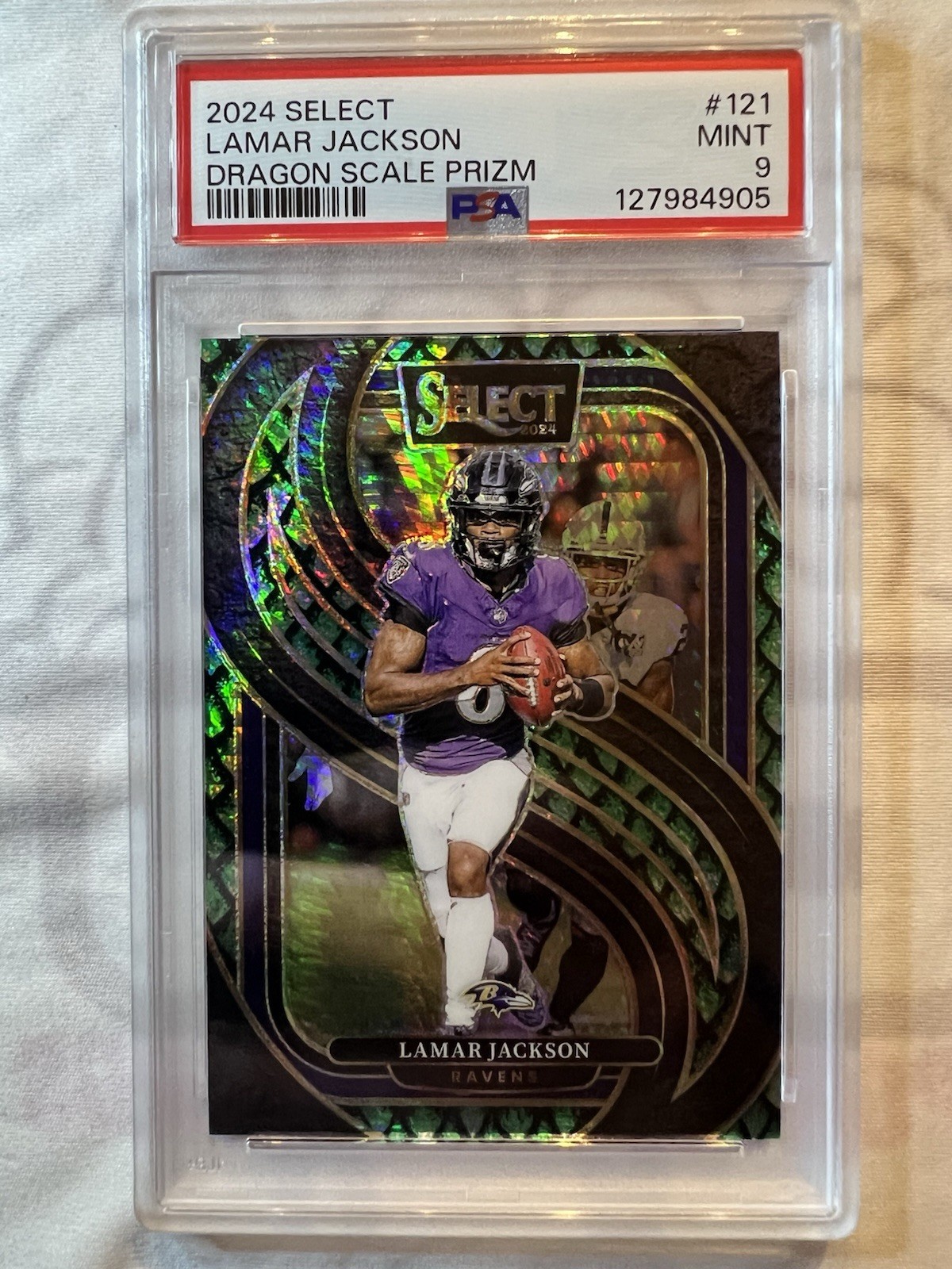 2024 Select Lamar Jackson Dragon Scale Prizm PSA 9 /81