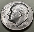 1987 Roosevelt Dime 10c 2140X