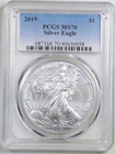 2019 1oz Silver American Eagle MS70 PCGS 40630958