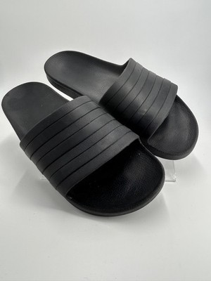 Adidas Slide On-Sandals Unisex  Adilette  - 3 Black Stipe Chancla Size M 9 W 10