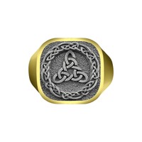 925 Sterling Silber Triquetra Trinity Keltischer Knoten Herren Siegelring