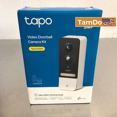 TP-Link Tapo D230S1 2K 5MP Video Doorbell Camera Kit, Battery, Hub