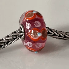 TROLLBEADS Winter Glitter Unique LAA 925S NEW Condition! Pink Red Gold