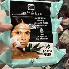 IntensivEye Aloe Vera Makeup Cleansing Wipes with Vitamins A C E, 120 Sheets