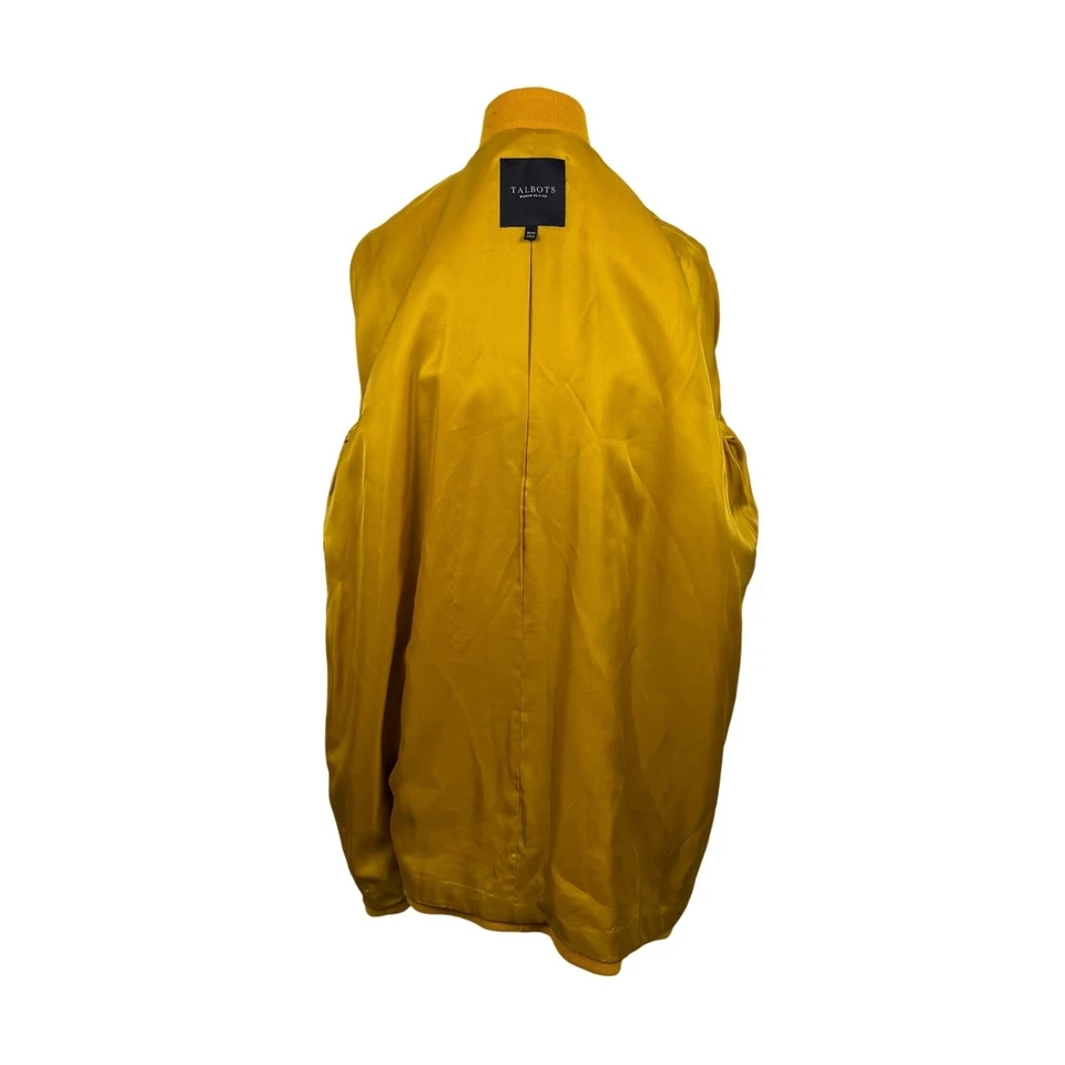 Abrigo Talbots Mujer Amarillo Mezcla Lana Botones Negros Elegante y Cálido Talla 18WP Foto 4 de 4