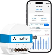 Meross Matter Smart Light Switch with Energy Monitor Wireless Relay WiFi MSS815