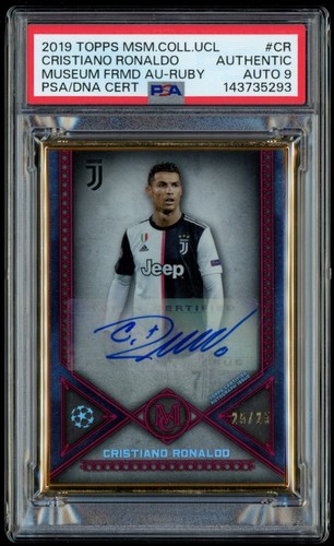 2019 Topps Museum Collection Cristiano Ronaldo Framed Auto Ruby /25 PSA Auth