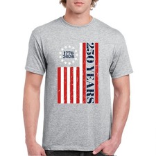 USA 250 Years Flag T-shirt American Patriotic July 4th Freedom Men's Tee