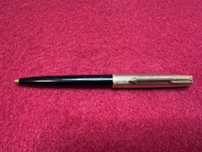 Vintage Parker 65 Black with Consort Gold Cap Ballpoint Pen, Made in England