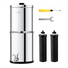VEVOR Gravity-fed Water Filter System,1.5G 304 Stainless-Steel Countertop System