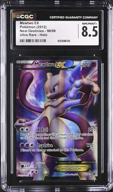Mewtwo EX Full Art 98/99 Next Destinies CGC 8.5 NM/Mint+ 2012 Pokemon