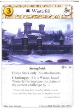 3 x Winterfell AGoT LCG 1.0 Game of Thrones Fire and Ice 34
