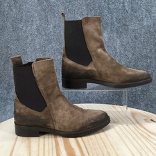 Stivali Emanuele Crasto donna 39 caviglia chelsea tacco a blocco marrone scamosciato Italia