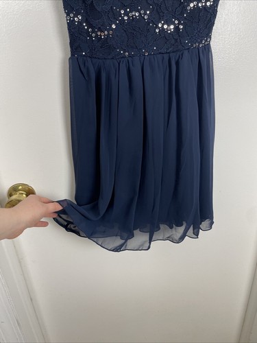 Speechless Dress Women’s Juniors Size 1 Navy Blue Sleeveless Fit & Flare NWT - Picture 8 of 16