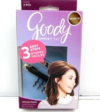 NEW 2 Piece Goody Simple Styles Volume Boost Hair Barrette Brunette Up Dos 11028