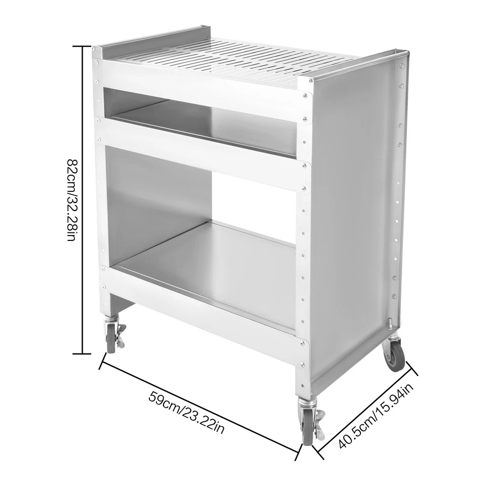 Outdoor Grill Cart with Storage, Rolling Bar Cart Movable Kitchen Island for BBQ - Image 2 of 4